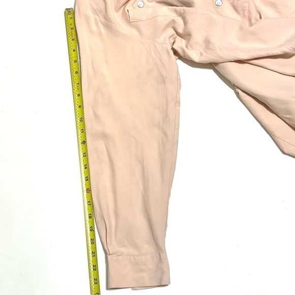 Edward Woman 100% SILK Light Salmon Long Sleeve Button Shirt Size XL - Picture 11 of 12
